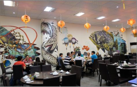 凭祥县海鲜餐厅墙体彩绘